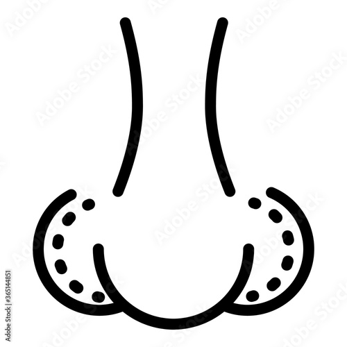 Nose surgical correction icon. Outline nose surgical correction vector icon for web design isolated on white background