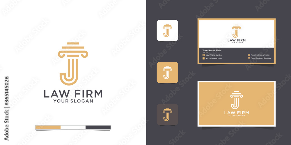 law logo design with letter J Stock Vector | Adobe Stock