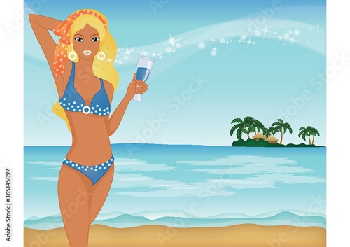 woman on beach