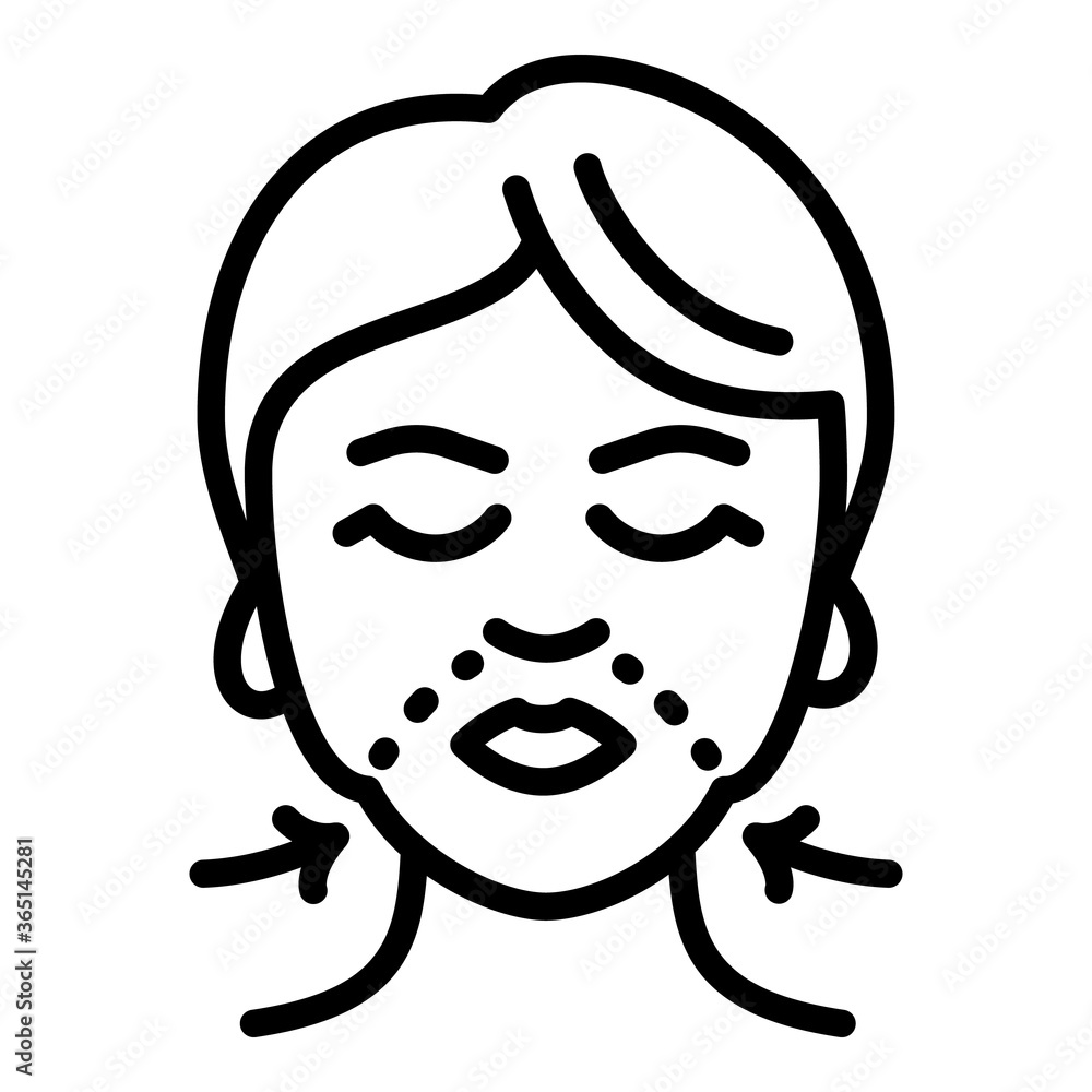 Face lifting treatment icon. Outline face lifting treatment vector icon for web design isolated on white background Face lifting treatment icon. Outline face lifting treatment vector icon for web design isolated on white background