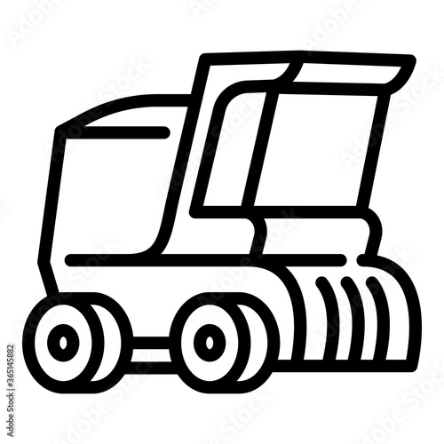 Farm harvester icon. Outline farm harvester vector icon for web design isolated on white background