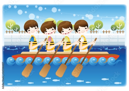 boys kayaking