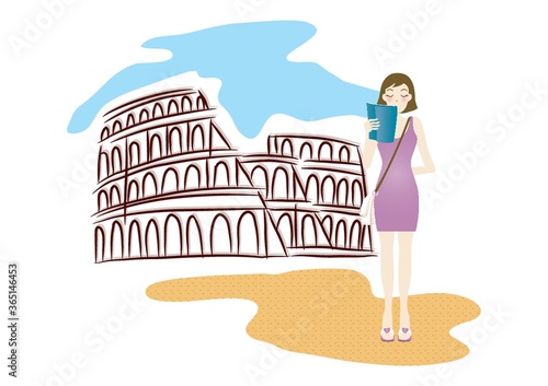 woman at colosseum