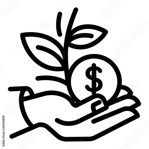 Keep money plant icon. Outline keep money plant vector icon for web design isolated on white background