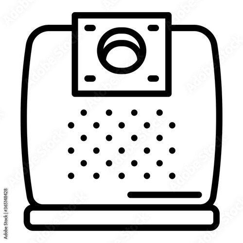 Vacuum cleaner bag icon. Outline vacuum cleaner bag vector icon for web design isolated on white background
