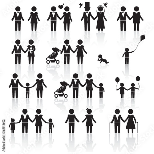 people and family set