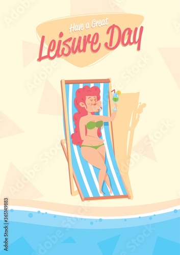 woman relaxing at the beach