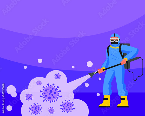 A man Cleaning and Disinfect Virus, Covid-19, Corona virus Disease