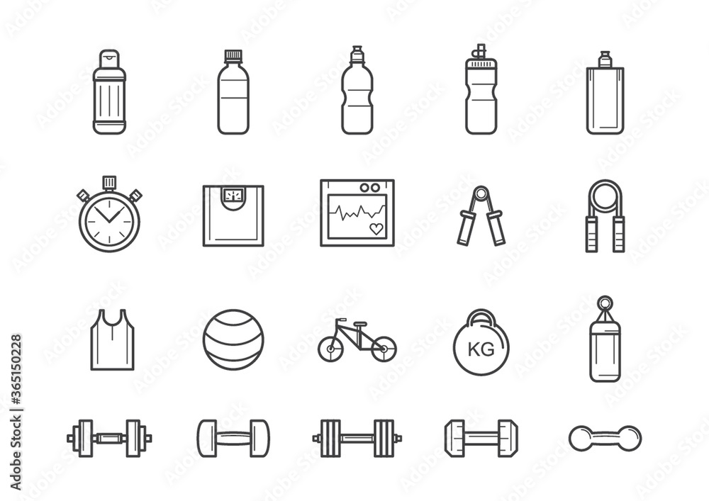 Fototapeta premium zestaw ikon fitness