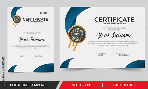 Professional Certificate Design template With Badge