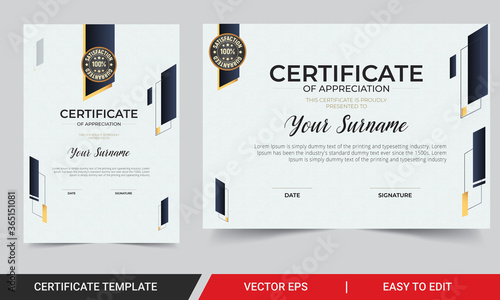 Professional Certificate Design template With Badge