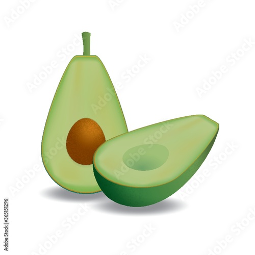 avocado cut into half