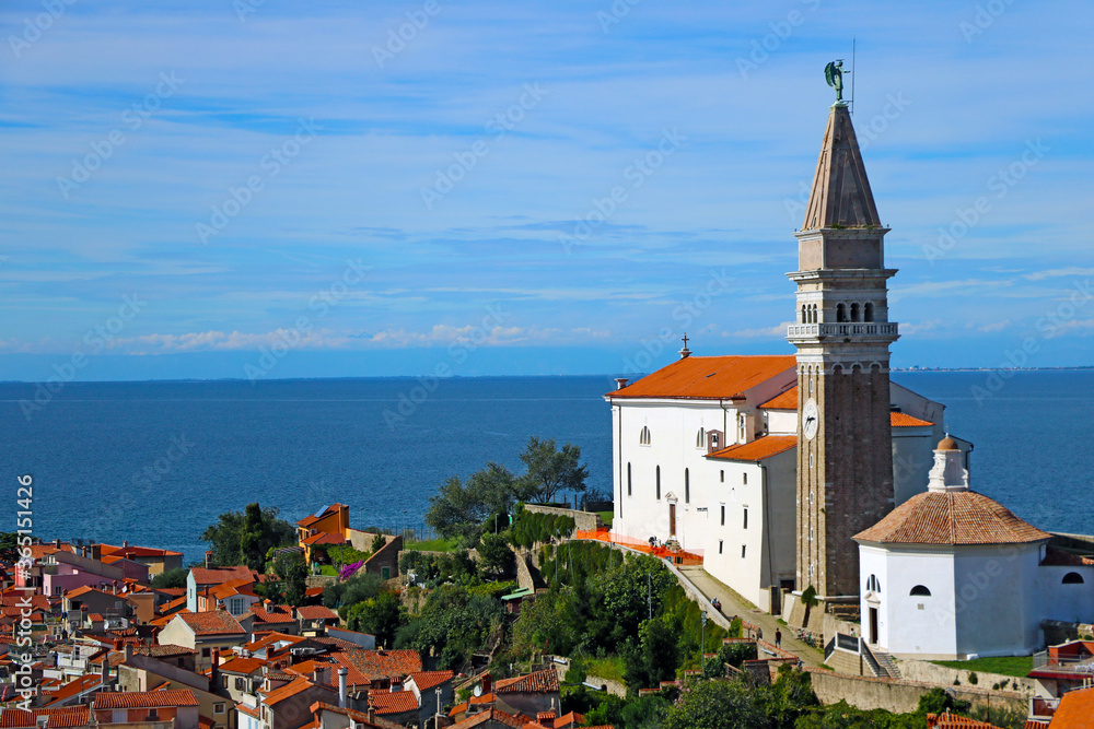 The architecture of the town of Piran in Slovenia.