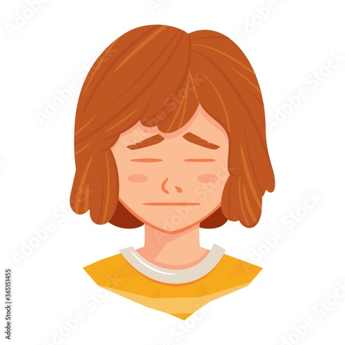 girl with eyes closed