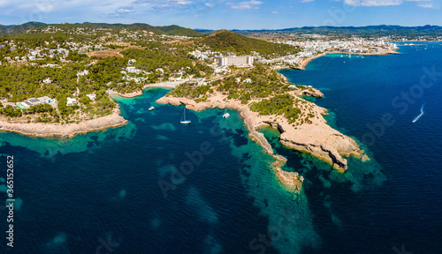 Fototapeta Naklejka Na Ścianę i Meble -  Cala Gracio and Cala Gracioneta. West coast of Ibiza island.
