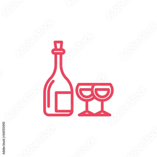 wine bottle and glasses
