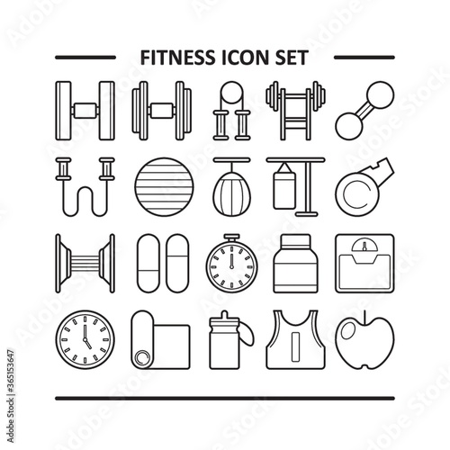 set of fitness icons