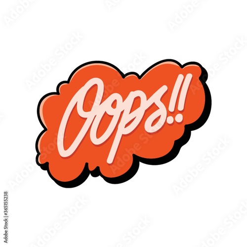 comic speech bubble with the word oops
