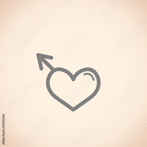 heart shaped male gender symbol
