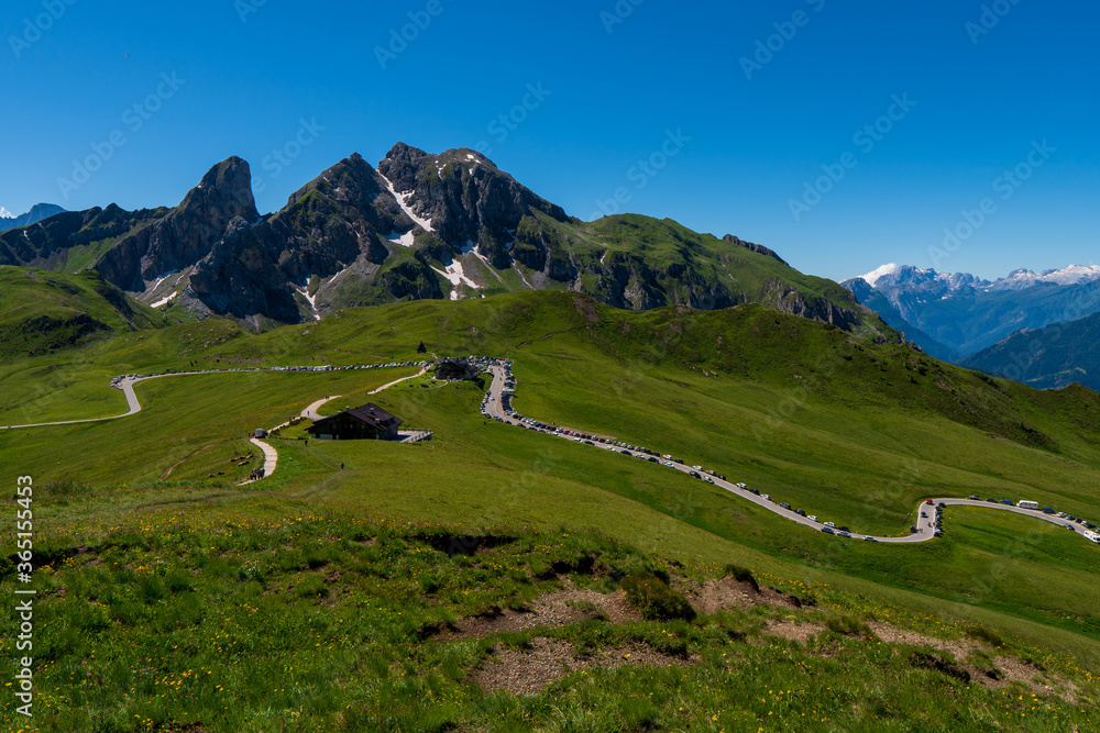 Mountain road in Italy Alps, Passo Giau