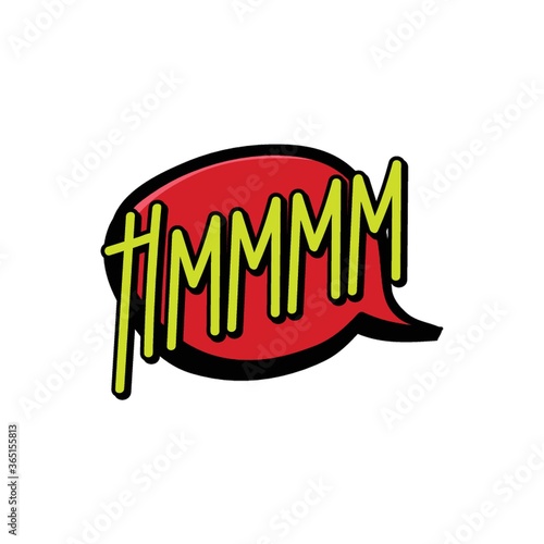 comic speech bubble with the word hmmmm