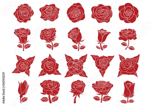 set of rose icons