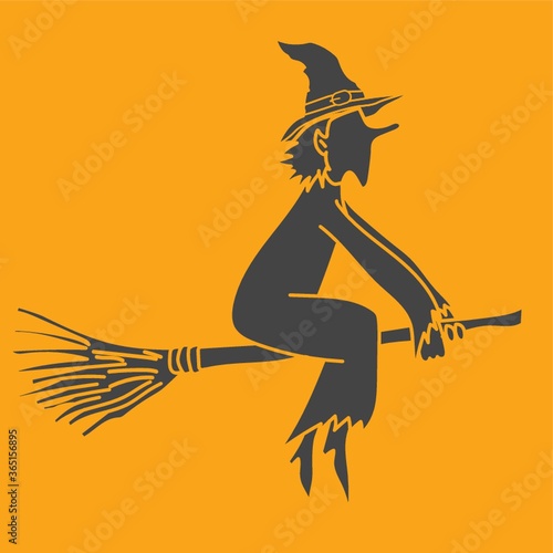 witch on broomstick