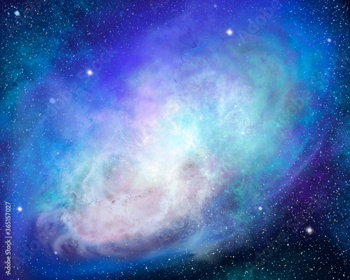 Abstract background behind the universe with stars, nebulae and dust in space