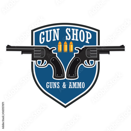 shooting gun logo for shooting club, vector illustration