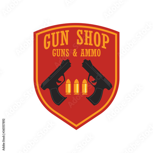 shooting gun logo for shooting club, vector illustration