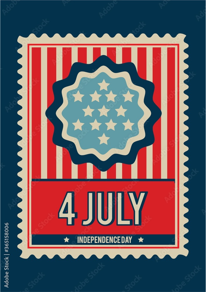 Obraz premium american independence day postage stamp