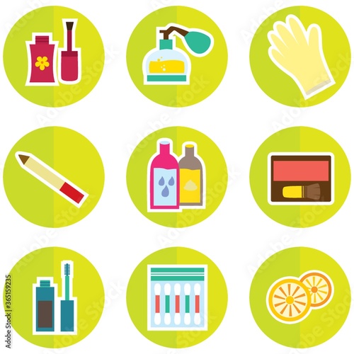 set of cosmetic icons