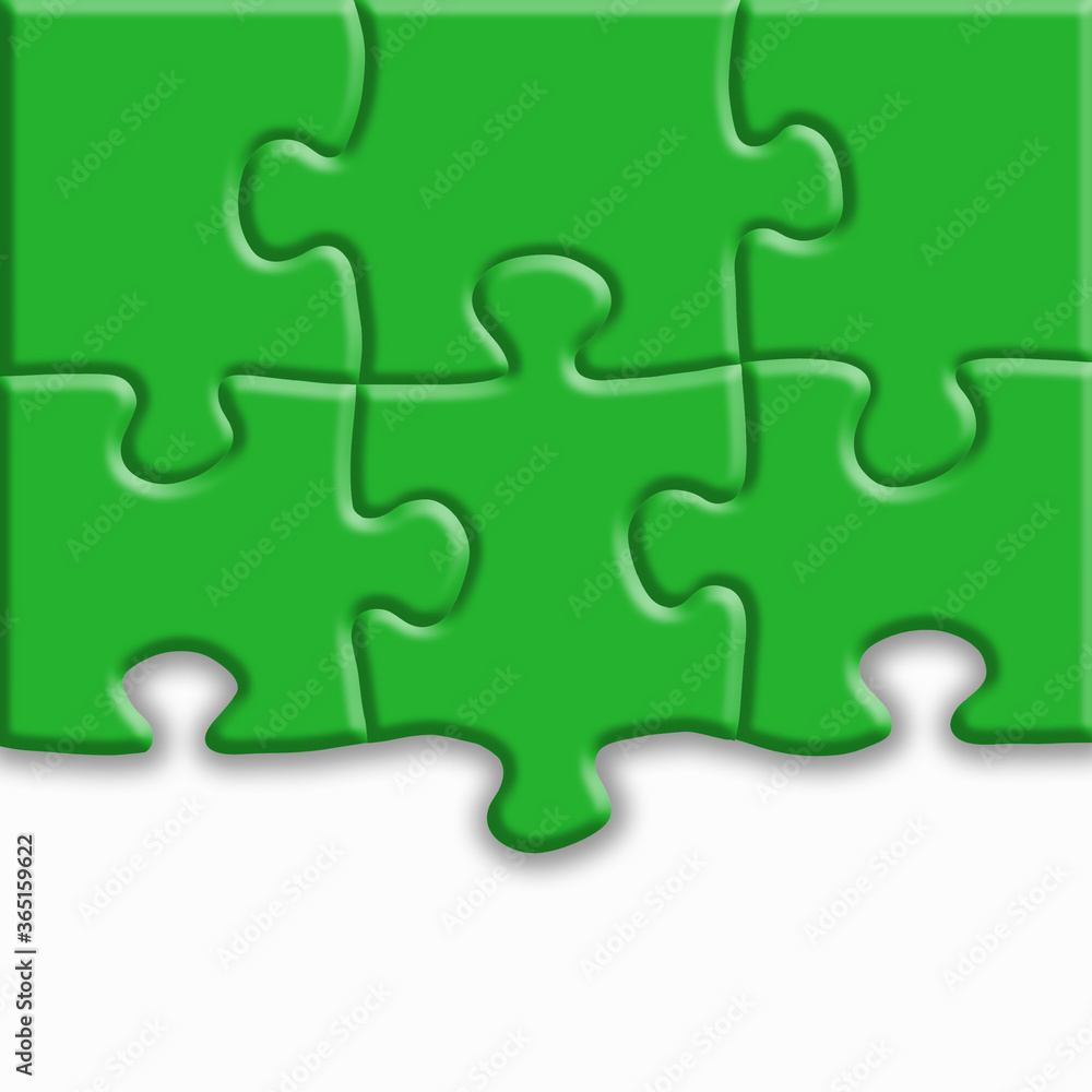 Green puzzle with shadows on a white background. Green puzzle with shadows on a white background.