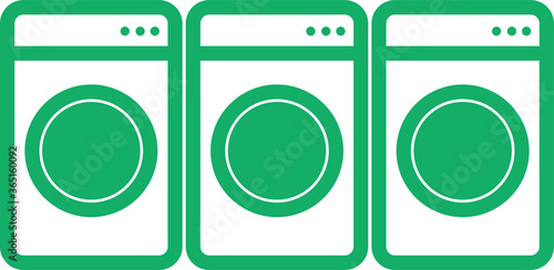 コインランドリー洗濯機アイコンイラスト