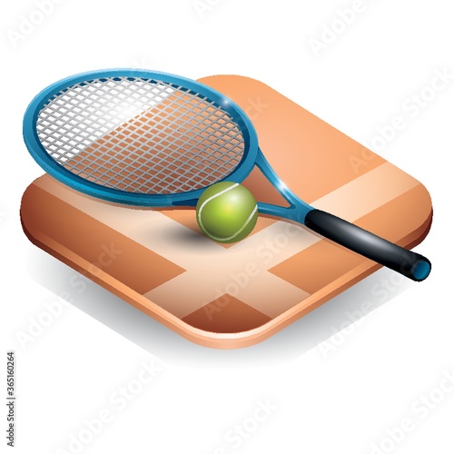 tennis ball and racquet