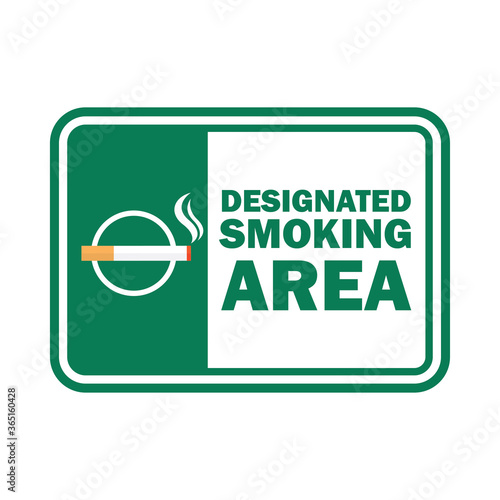 designated smoking area for signboard or label. vector illustration