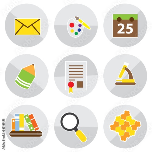 set of educational icons