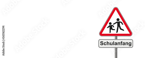 Banner Vorsicht Schulanfang