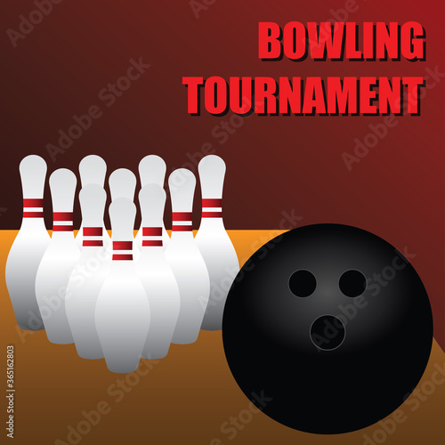 bowling banner for bowling tournament. vector illustration
