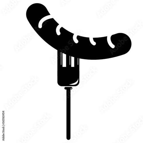 sausage on the fork