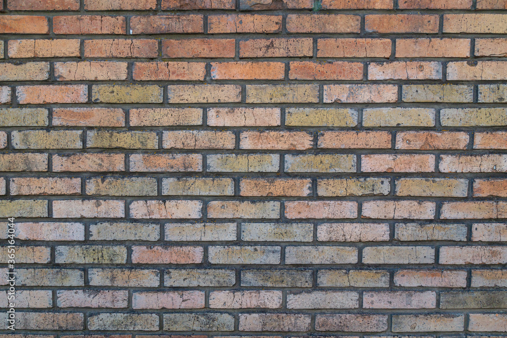Fototapeta premium Weathered Stained Old Brick Wall Background Texture