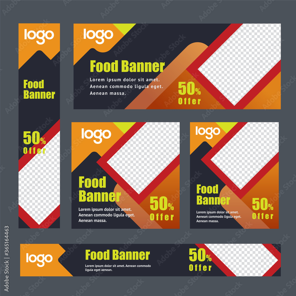 Food & Restuaruant Concept web Bannar set Design. Food & Restuaruant Concept web Bannar set Design.