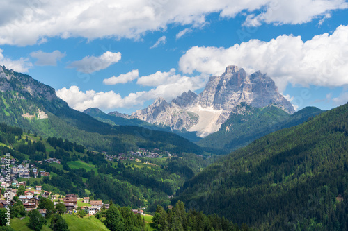 Dolomites town village in valley in North Italy, selva di cadore and santa fosca © Martin
