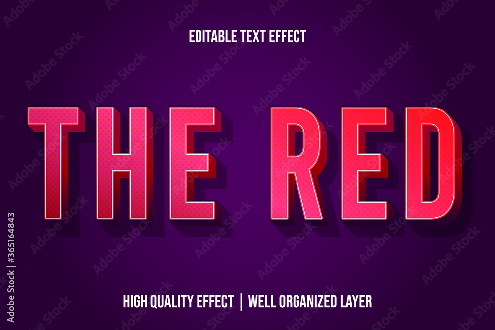 The Red, 3d Style Text Effect