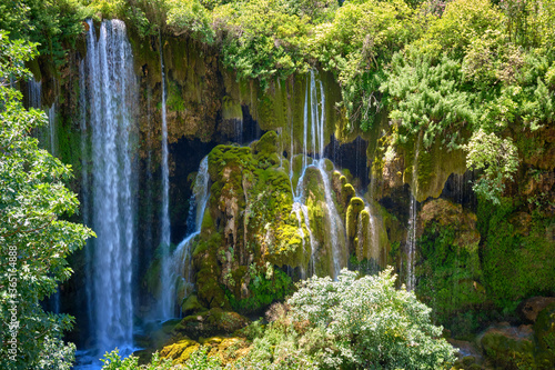 Streams of mountain forest waterfall. Yerkopru waterfall  Turkey