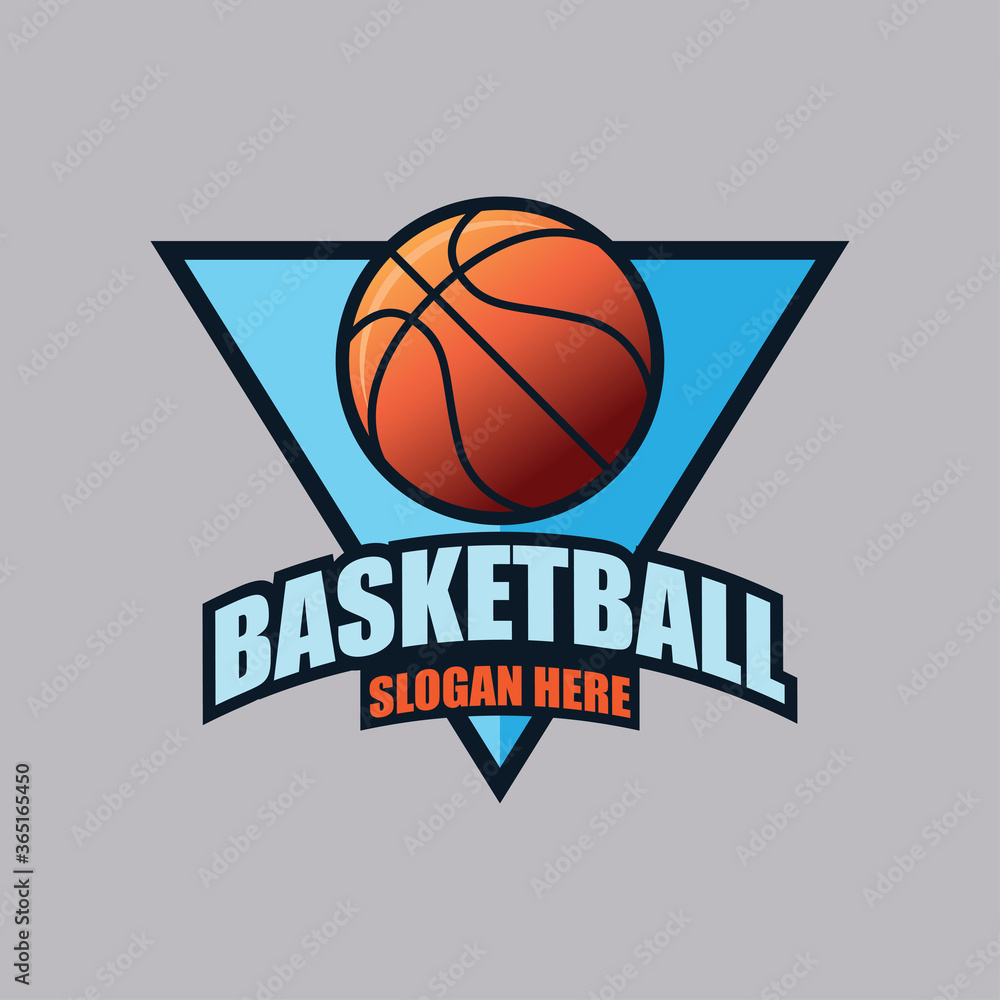 basket ball logo with text space for your slogan tag line, vector illustration