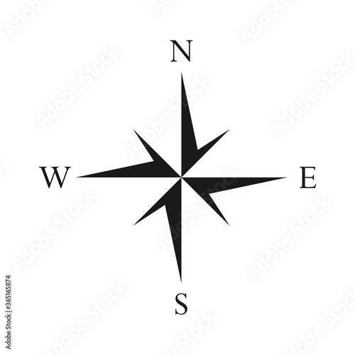 Vector icon of compas. Logo flat. Vector illustration. photo
