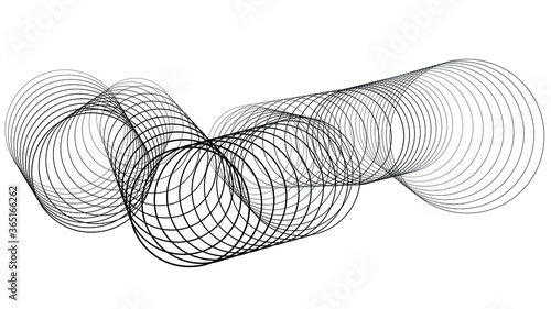 Circle lines in tunnel form. round logo . vector blend tool  pipe . tube design element