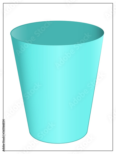 Vector blue simple glass Icon. Flal vector illustration of simple empty glass for web design, logo, icon, app, UI photo