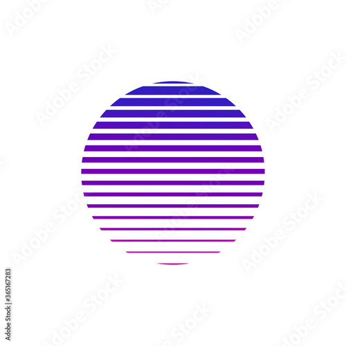 Purple abstract round logo. Vector illustration.